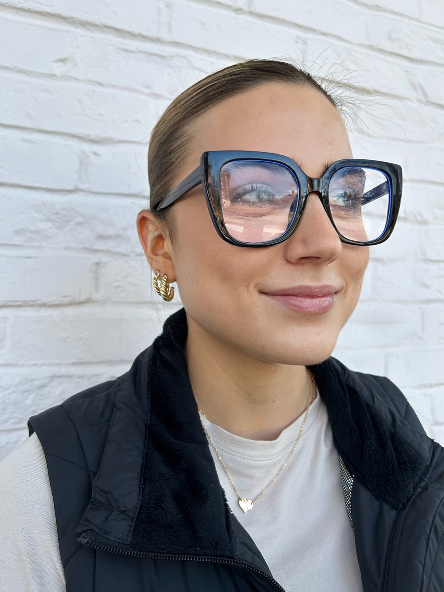 Paola - Oversize Clear Lens Blue Light Blocking Eyeglasses