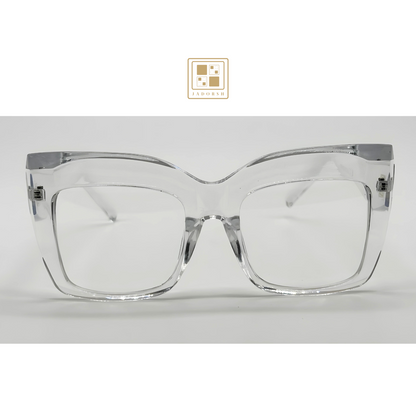 Melina - Oversize Clear Lens Blue Light Blocking Eyeglasses