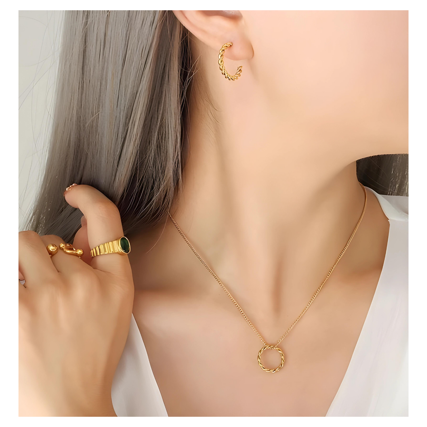 Helena • 18K Gold Earring • Non Tarnish Jewelry