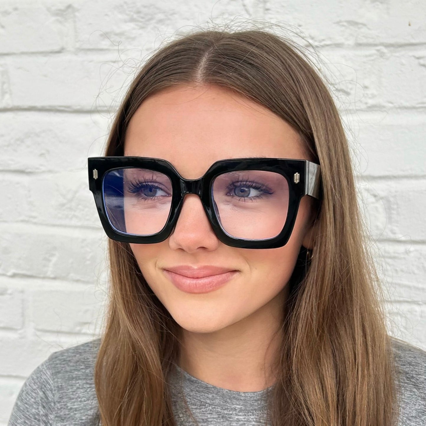 Bianca - Oversize Clear Lens Blue Light Blocking Eyeglasses