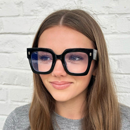 Bianca - Oversize Clear Lens Blue Light Blocking Eyeglasses