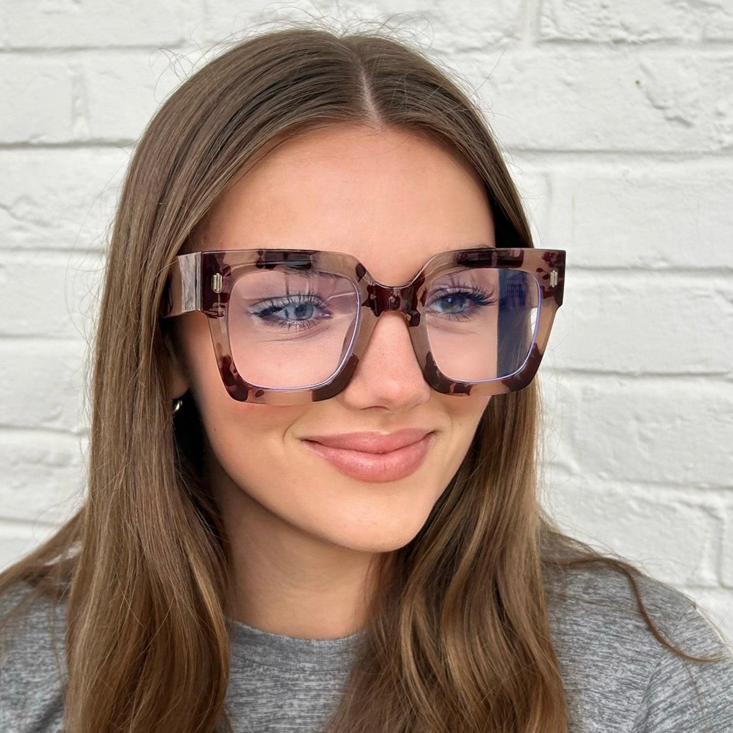 Bianca - Oversize Clear Lens Blue Light Blocking Eyeglasses