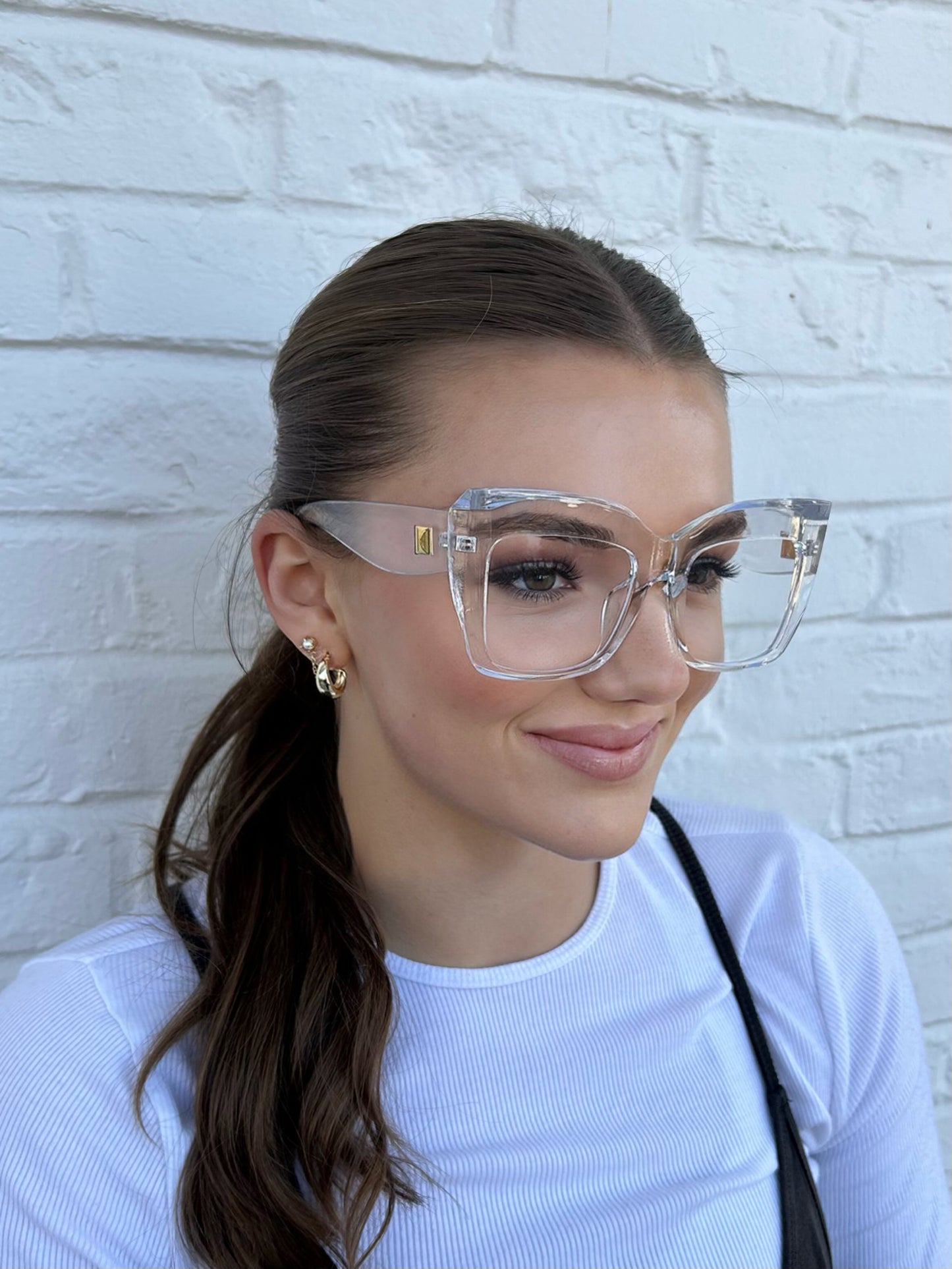 Melina - Oversize Clear Lens Blue Light Blocking Eyeglasses