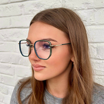 Irena - Oversize Clear Lens Blue Light Blocking Eyeglasses