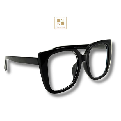 Paola - Oversize Clear Lens Blue Light Blocking Eyeglasses