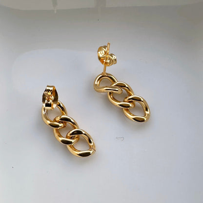 Floria • 18K Gold Earring • Cuban Link • Non Tarnish Jewelry