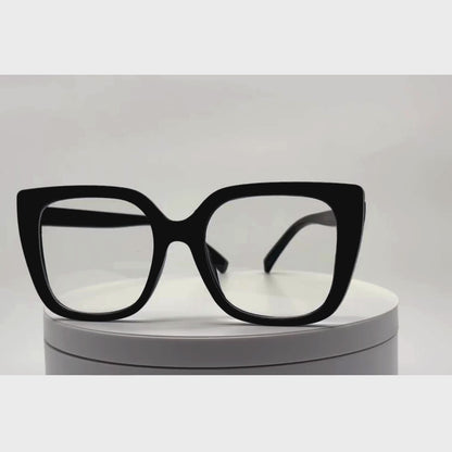 Paola - Oversize Clear Lens Blue Light Blocking Eyeglasses