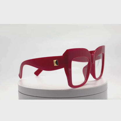 Melina - Oversize Clear Lens Blue Light Blocking Eyeglasses