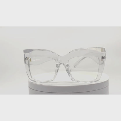 Melina - Oversize Clear Lens Blue Light Blocking Eyeglasses