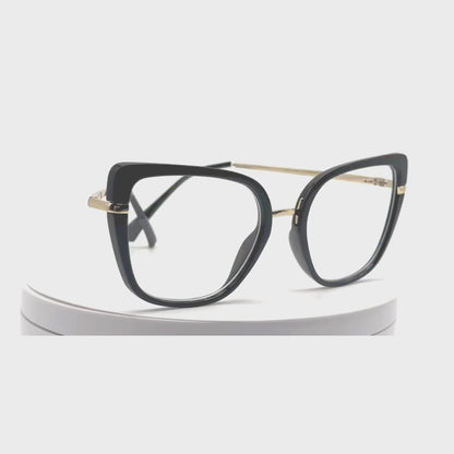 Julia - Oversize Clear Lens Blue Light Blocking Eyeglasses